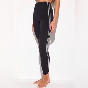 Spiritual Gangster Black Leggings with Silver Stripe size extra small